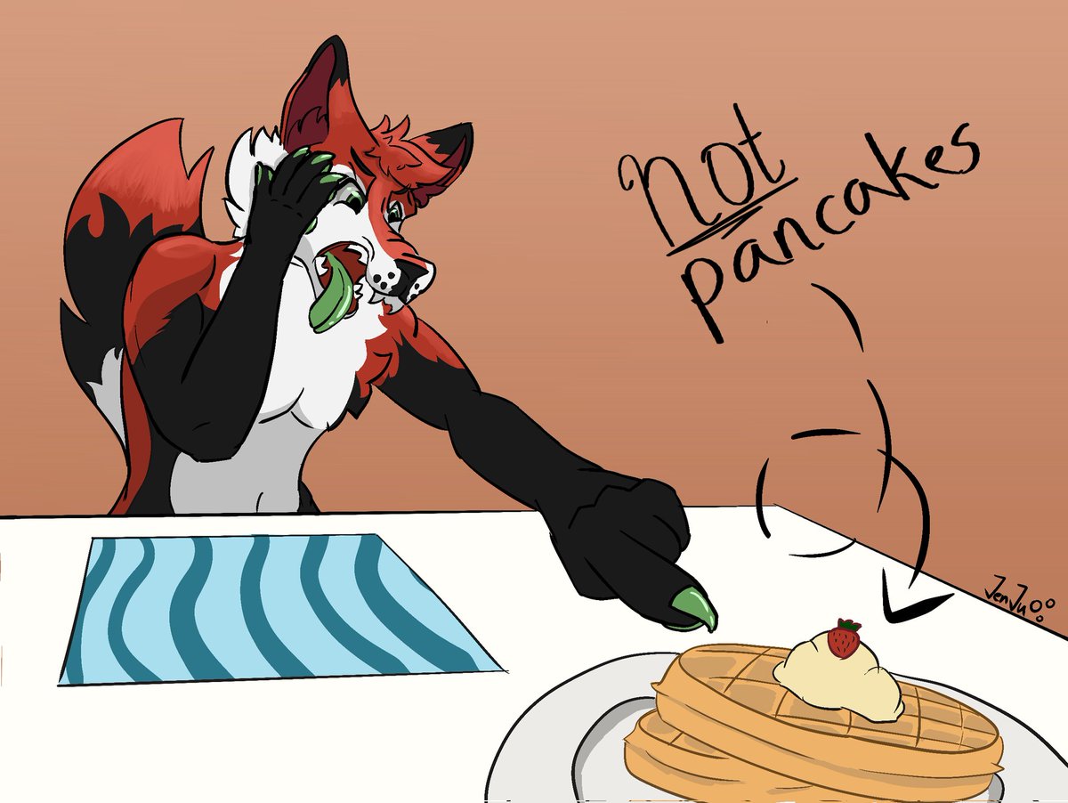 WOLFKY_GNAR's tweet photo. Someone decided to order the WRONG discs. >:c 

I don't hate waffles... They're just not the same as pancakes and honestly, just the wrong choice. Hmmmpff. >:c 

🎨: @Jenju_c https://t.co/XTc0mifXOw
