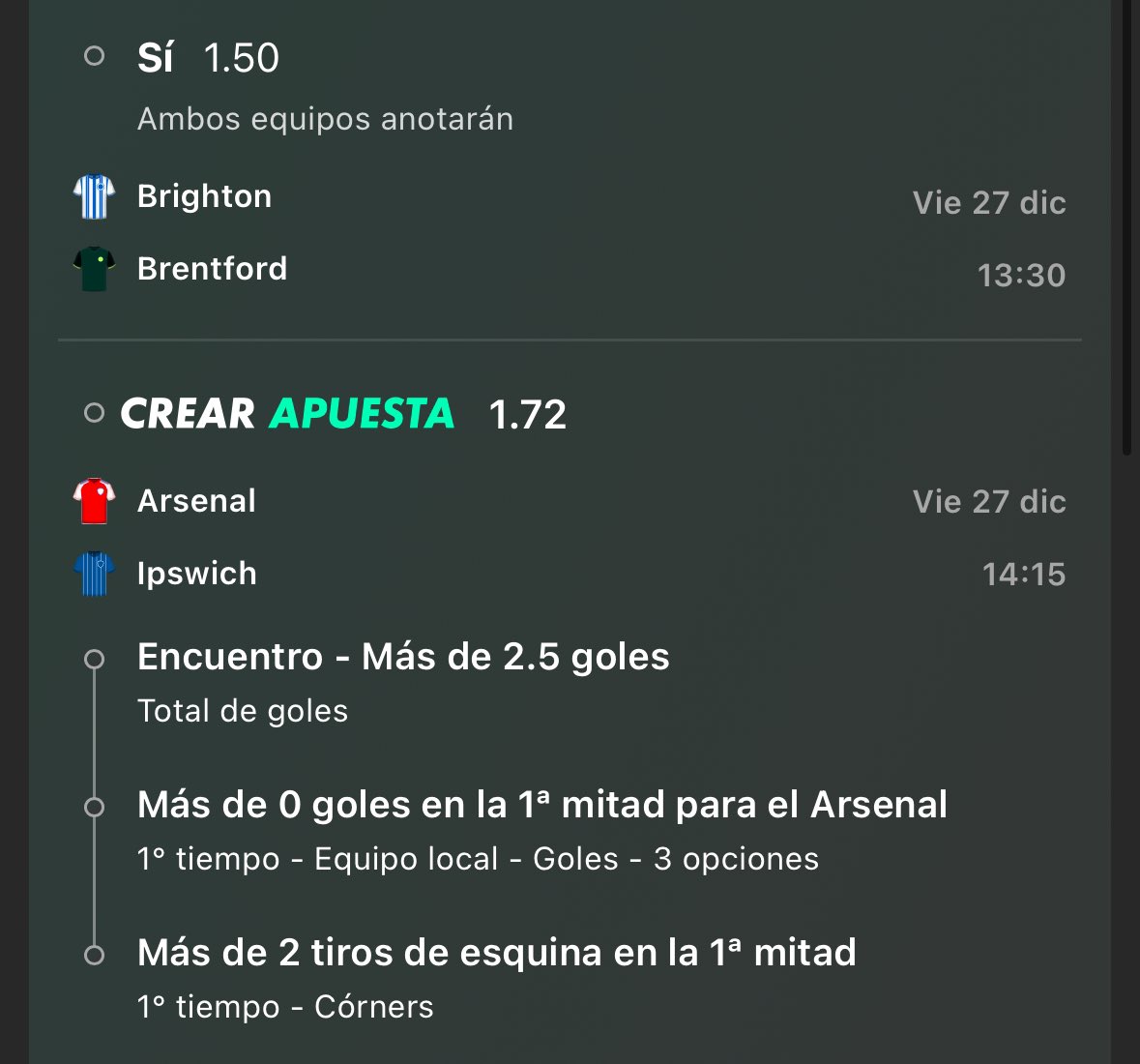 DurdenPicks's tweet image. -Brighton y Brentford son de los equipos que más ambos anotan nos han hecho ganar, no veo porque hoy no suceda lo mismo.

- Arsenal no piensa regalar puntos importantes en búsqueda de la cima, viene de marcar más de 2 goles en los primeros tiempos.

Nos vemos en cajas 💵🤑