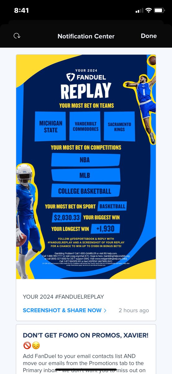 Zayy901's tweet photo. @FDSportsbook #fanduelreplay https://t.co/xEKsra4rJS