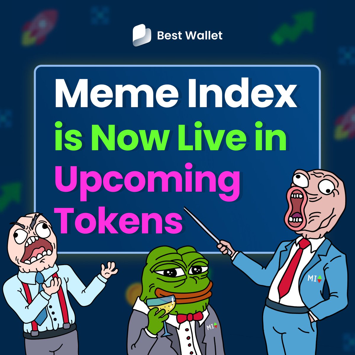 Best Wallet (@bestwallethq) on Twitter photo 🚨 Meme Index is live in Upcoming Tokens! 🚨
<a href="/memecoin_index/">Meme Index</a> presents the first-ever diversified meme coin platform, powered by $MEMEX, giving unparalleled access to the $120 billion meme coin market.
Meme Index offers exclusive access to indexes that cater to every risk 🚨 Meme Index is live in Upcoming Tokens! 🚨
<a href="/memecoin_index/">Meme Index</a> presents the first-ever diversified meme coin platform, powered by $MEMEX, giving unparalleled access to the $120 billion meme coin market.
Meme Index offers exclusive access to indexes that cater to every risk
