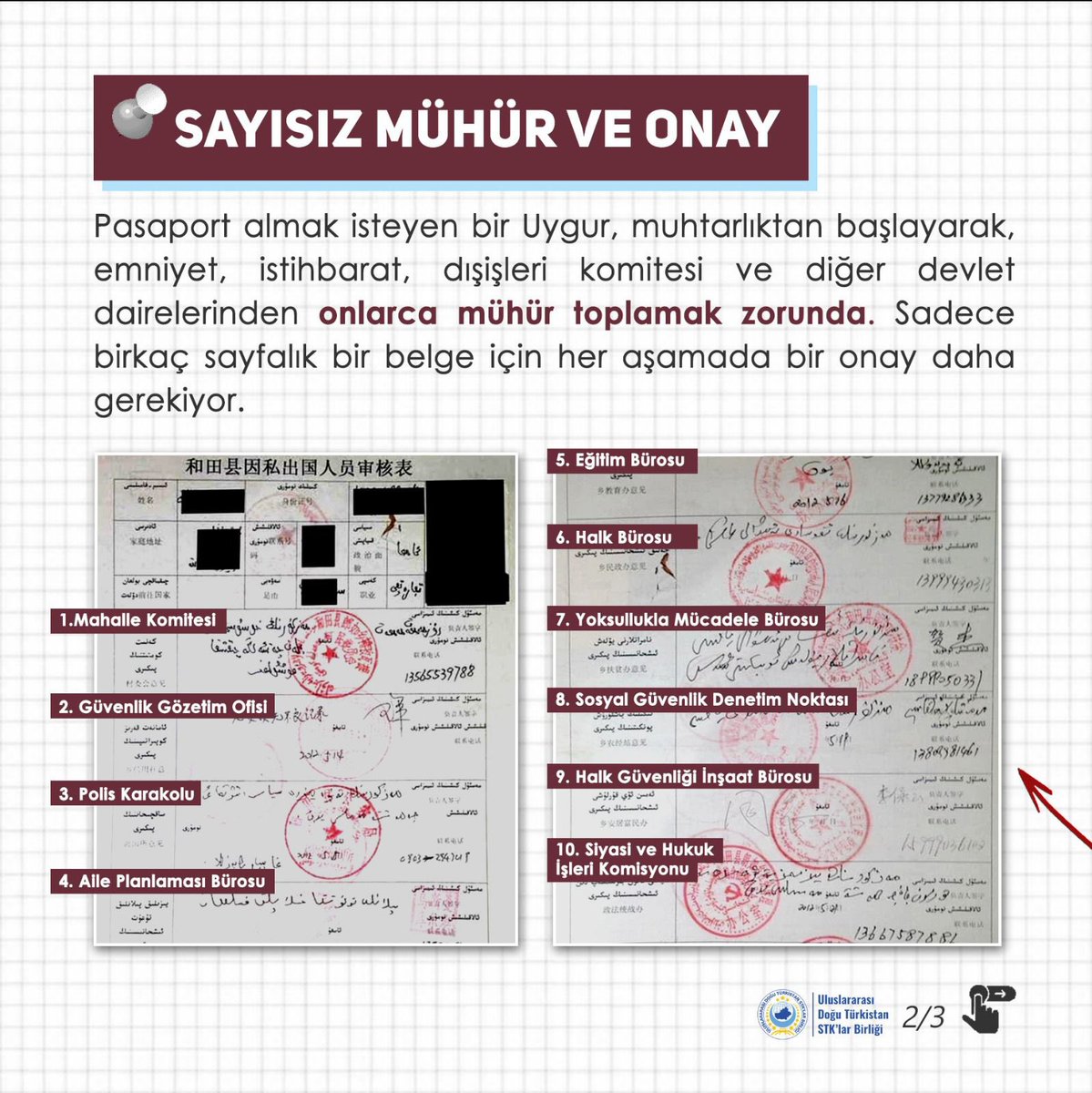Doğu Türkistan’da bir Uygur’un pasaport alması, parmak izi ve genetik örneklerin zorunlu tutulduğu, aylar süren bir belge ve onay süreciyle neredeyse imkânsız hale getirilmiştir. Bu uygulamalar, Uygurların temel haklarını sistematik bir şekilde ihlal eden Çin baskı