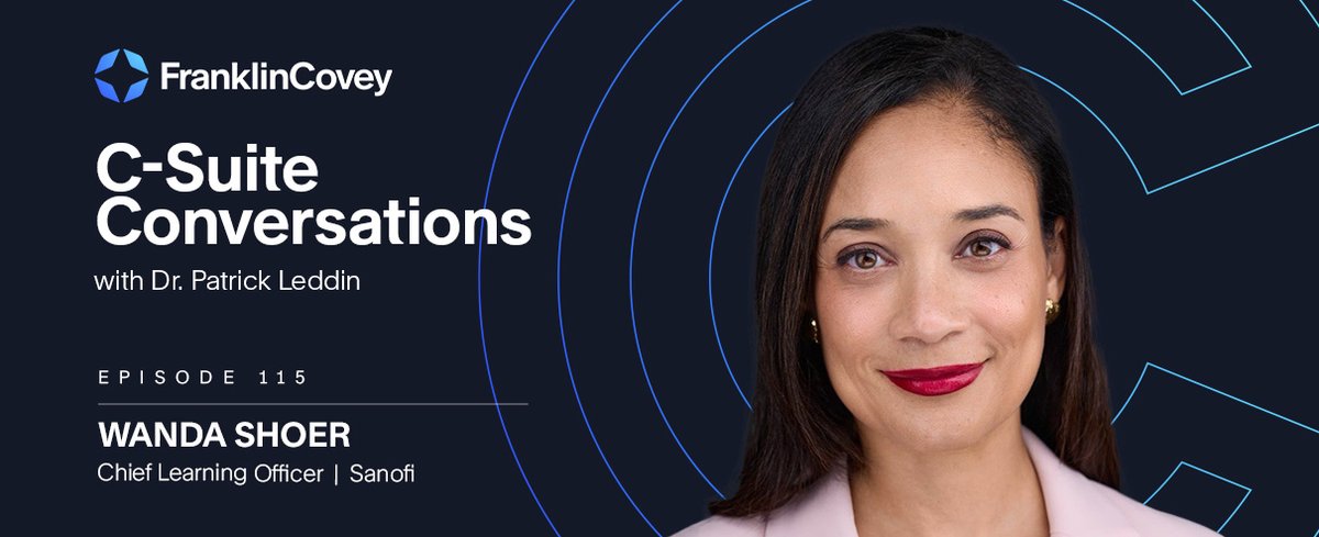 franklincovey's tweet image. Join us on C-suite Conversations as Wanda Shoer shares her leadership philosophy. Learn how honesty, enthusiasm, and a vision for the future can drive success and create an engaging workplace culture. Tune in here: bit.ly/3BR6ZqV  #FranklinCovey #CSuiteConversations