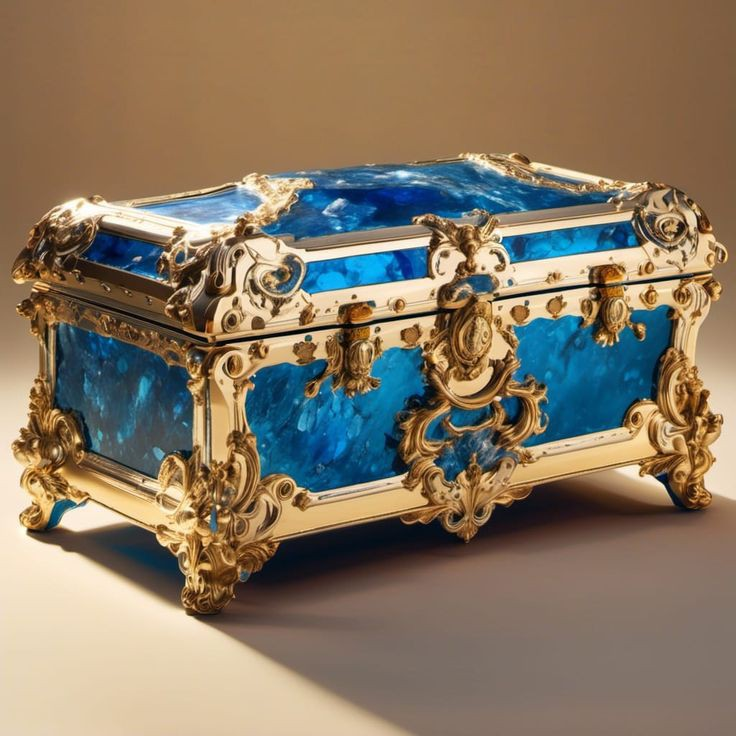 Para: <a href="/GamblersDesires/">ᴍɪꜱʜᴀ/ꜱʜÁᴊÍɴ (砂金)</a>

Bonito cofrecito de aproximadamente 20 centímetros de largo, 10 de ancho y unos 15 cm aproximadamente de profundidad, excelente para guardar objetos de valor o cualquier otra cosa, esta hecho del mineral conocido como aguamarina y acero bañado en oro.