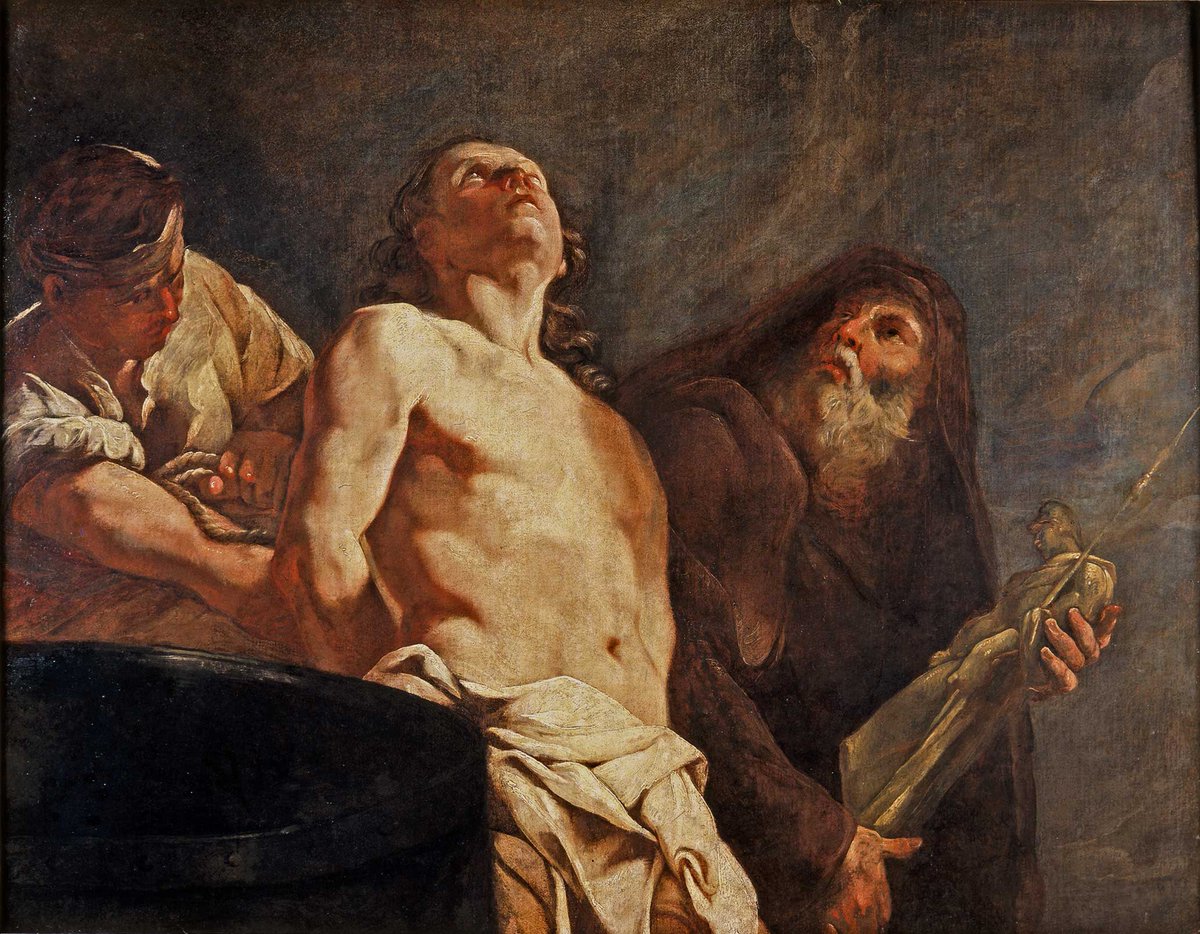 NoteArtHerstory's tweet photo. The Martyrdom of #StJohntheEvangelist, 1720, by #GiuliaLama (Italian, 1681-1747). Held by @mbaqofficiel, https://t.co/bV7iBbnn46 #artherstory #womenartists #FeastofStJohntheEvangelist #StJohntheApostle https://t.co/HNrmiOZ7vH