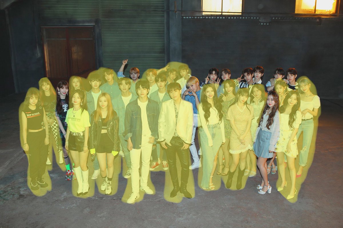 “With Woollim” if it’s just the ones who are still “with woollim” 🫢

not to mention ifnt sy dw wh sj, alex, chaewon, and eunbi who were in woollim that time but not in the song, who all left already except for eunbi