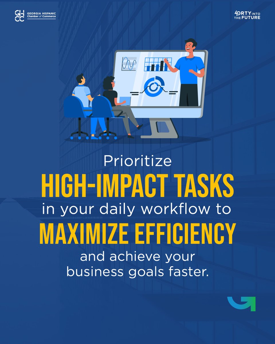 GHCC_news's tweet photo. 💼 #FridayBusinessTip: Boost your results with the 80/20 Rule! Focus on the 20% of tasks that drive 80% of your success. Prioritize what truly matters to grow your #business. 🔑 Ask yourself: What brings the most value? Start there!

#GHCC #EntrepreneurTips #WorkSmarter #Future40 https://t.co/5XXQKPCjoA