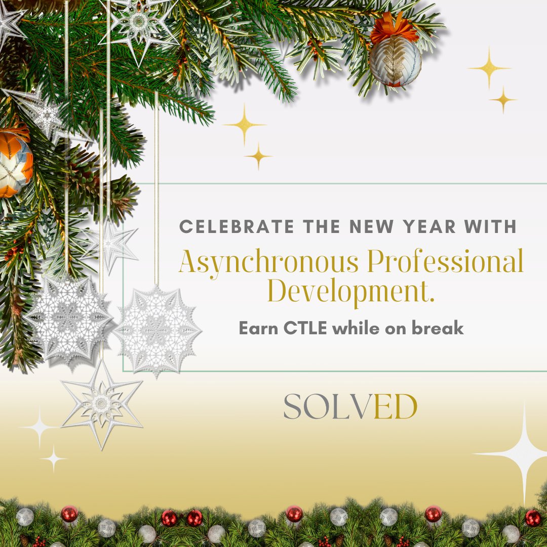 Take PD courses your way this winter break! 🏠✨ Earn CTLE credits with our asynchronous professional development - perfect for learning from your favorite spot at home.
Link in bio to start #TeacherPD #CTLE #ProfessionalDevelopment