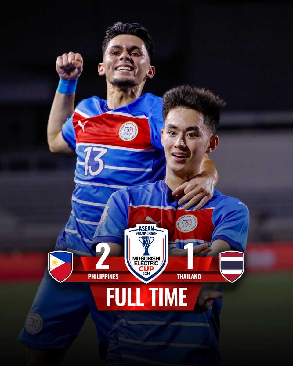 Philippines beat Thailand for the first time in 52 years 💫

#MitsubishiElectricCup 
#ASEANUtdFC