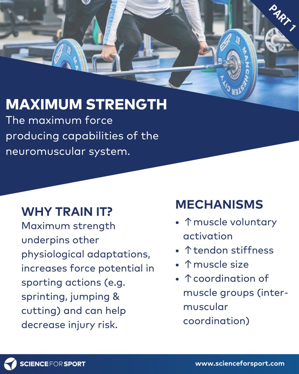 ScienceforSport's tweet photo. Maximum strength 101 🏋️ 

The benefits of developing it
The drawbacks of 'too much'
The residual training effect https://t.co/w6dLlXOkTA
