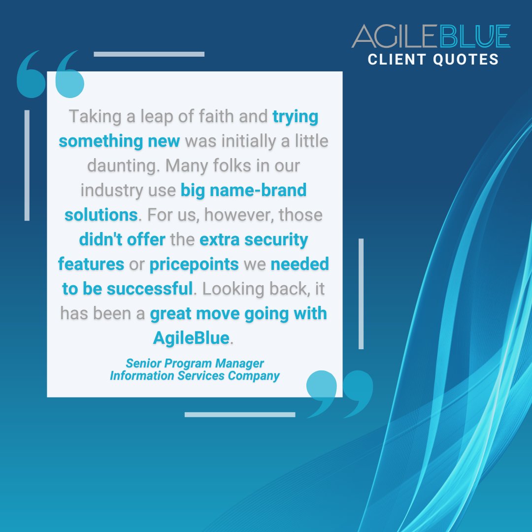 AgileBlue's tweet photo. 🛡️ It's stories like this that drive us to continue redefining what exceptional cybersecurity looks like. 

Our clients choose AgileBlue because we go beyond the basics, delivering unmatched value that outshines other providers!

#Cybersecurity #ClientQuote https://t.co/gStxabAaSM