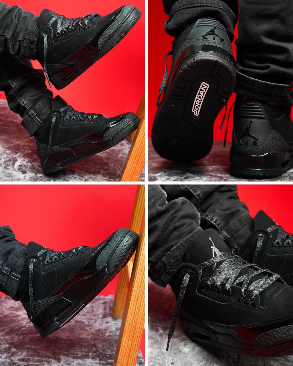 zSneakerHeadz's tweet photo. 2025 “Black Cat” Air Jordan 3 on-feet! 🐈‍⬛
Dropping on January 11th for $200. https://t.co/ZPEJHVAoSB