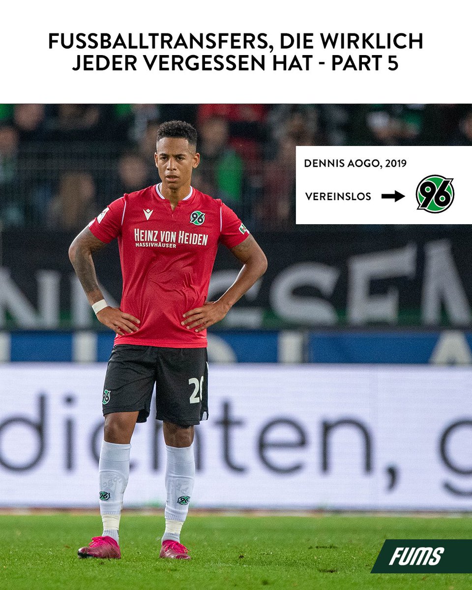 03.09.2019 ➡️ 29.01.2020 ❌

Wer sich noch an Aogos glorreiche vier Einsätze über insgesamt 272 Minuten für Hannover 96 erinnern kann, werfe den ersten Stein. #Aogo #H96
