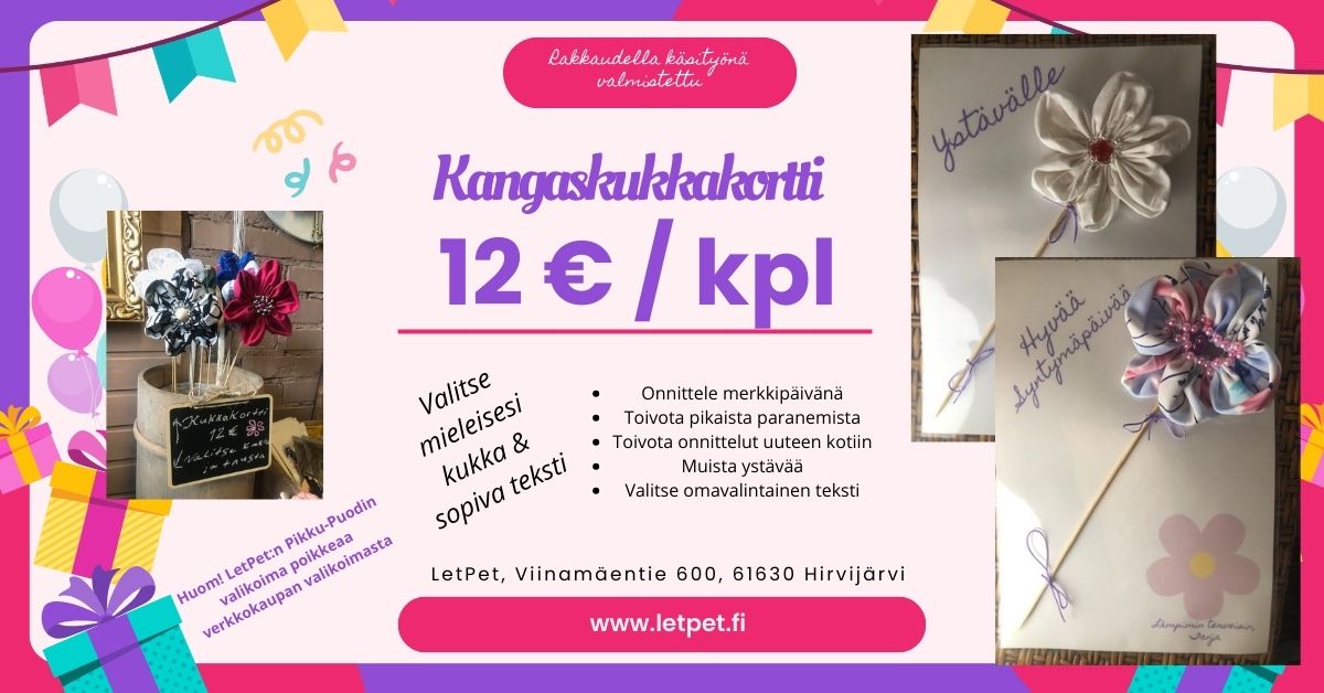 TmiLetPet's tweet photo. Uniikit kangaskukkakortit, kokoa A4 saatavilla LetPet:n Pikku-Puodista sekä verkkokaupasta: https://t.co/0EjoHZTFvI (uusimmat tuotteet).
Muista läheisiäsi sekä ystäviäsi ❤️
Lämpimin terveisin,
Tanja Lehtinen
#puoti #verkkokauppa #verkkokauppayrittäjä #käsityö #yksinyrittäjä https://t.co/QEwZTRZLQI