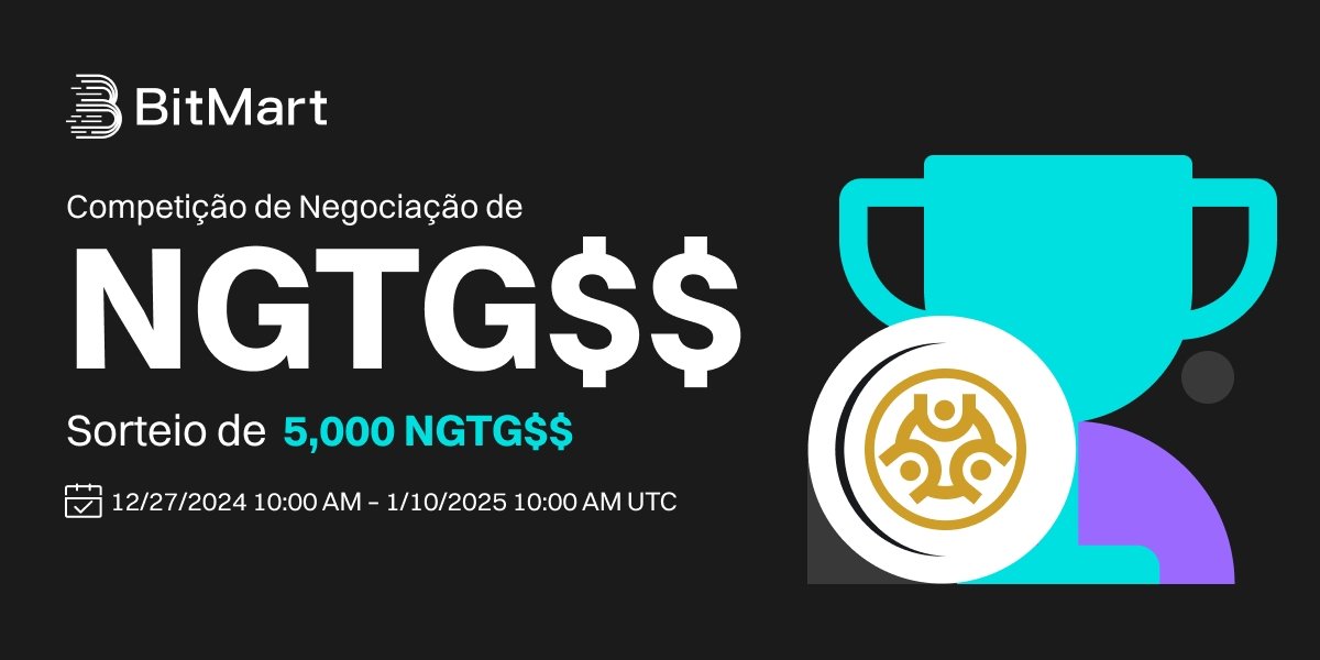 📢 Para celebrar a listagem de #NGTG$$ <a href="/Nuggettrapgold/">Nugget Trap Gold Token</a> , estamos distribuindo 5,000 NGTG$$ em nossos eventos de Competição de Negociação e Trade to Share!

🤑Competição de Negociação - Premiação de 2,250 NGTG$$!
🤩Trade to Share - Sorteio de 2,750 NGTG$$!

🔗 Detalhes: