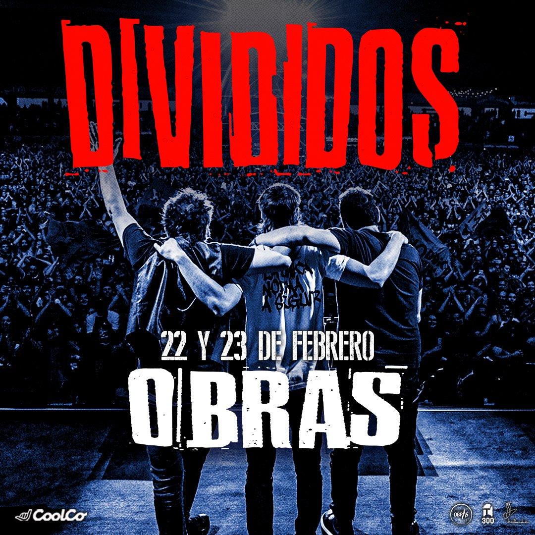 ¡Volvemos a Obras el 22 y 23 de febrero!

Entradas a la venta en coolco.ie

🎫 linktr.ee/divididos