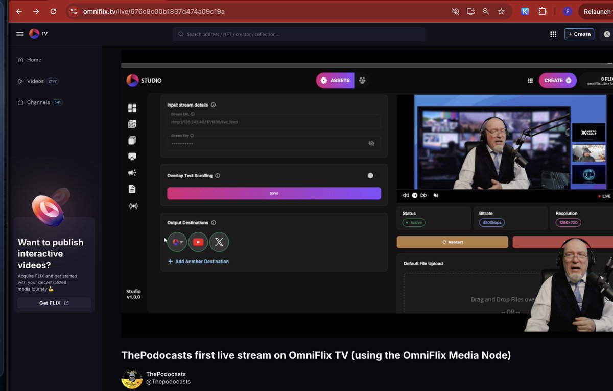 RambabuThota1's tweet photo. We're live Fam..🔥🔥
Only live🤔?? NO
You can send/receive payments through stream using StreamPay while watching live😍
Watch live at:
https://t.co/rJ5e9k5Y3F
Beginning of Powerful #DePIN infra
#MediaNode $FLIX @OmniFLixTV #StreamingPayments https://t.co/j0kdvL8jkH