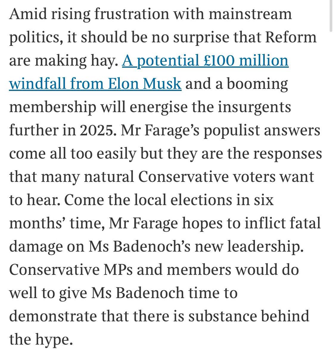 Rebuilding trust takes time and patience. 
Labour wasted their time in opposition and it’s showing. Reform offer unworkable ideas to complex problems

Today’s <a href="/thetimes/">The Times and The Sunday Times</a> is correct - to be taken seriously again, we have to think seriously. This is too important.
More below 👇