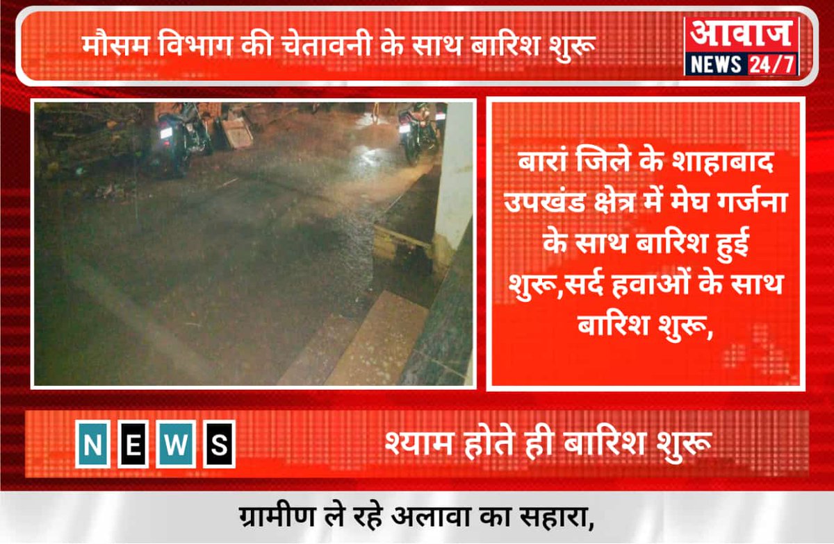 शाहबाद उपखंड क्षेत्र में हुई बारिश शुरू