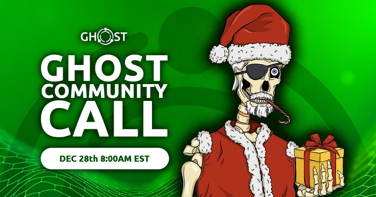 realGhostChain's tweet photo. 🚨 LAST Q4 #GHOST #CommunityCall

✅ Join us on DEC 28th @ 8:00 AM EST
🔗 https://t.co/1gUjebMCAh

#GHOST #TestNet #ghostEye $CSPR #CSPR #NodeRunners #web3 https://t.co/blF66AWwRs