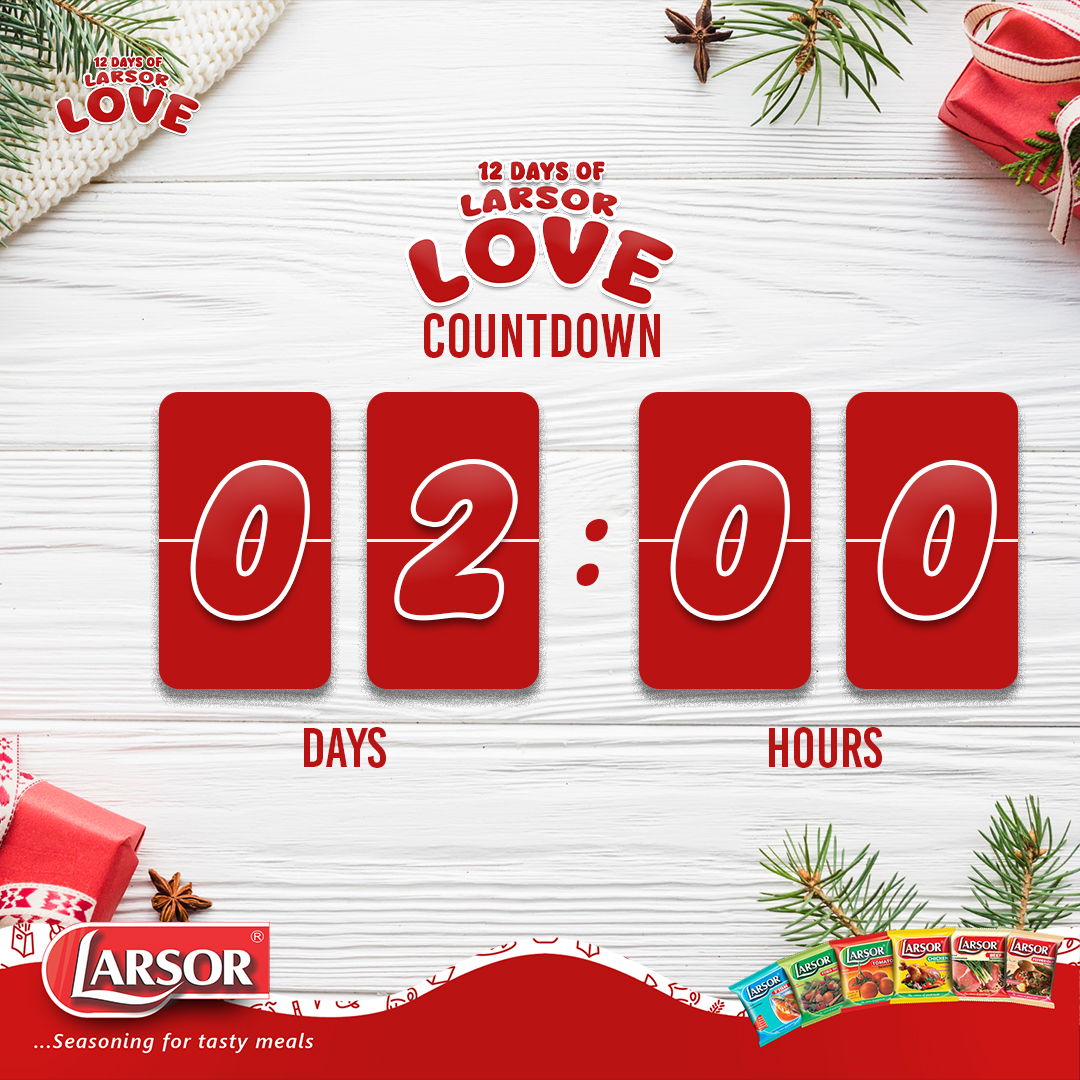 LarsorSeasoning's tweet photo. Only 2 days left to join the #12DaysofLarsorLove and WIN BIG!

Let’s wrap up this trivia with a bang! Don’t miss your chance to win amazing prizes this holiday season. 🎁

#LarsorSeasonings #12DaysOfChristmas #ChristmasGiveaway https://t.co/2VrePX4kCS
