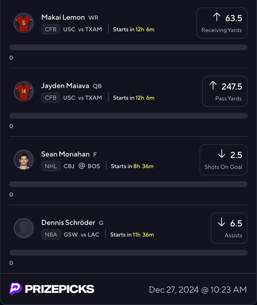 PrizePicks correlation STACK ⚡️

$150 to somebody who LIKES this tweet if we hit. Just comment your PayPal to enter 👇

Tryna get HOT to end the year 😈😈