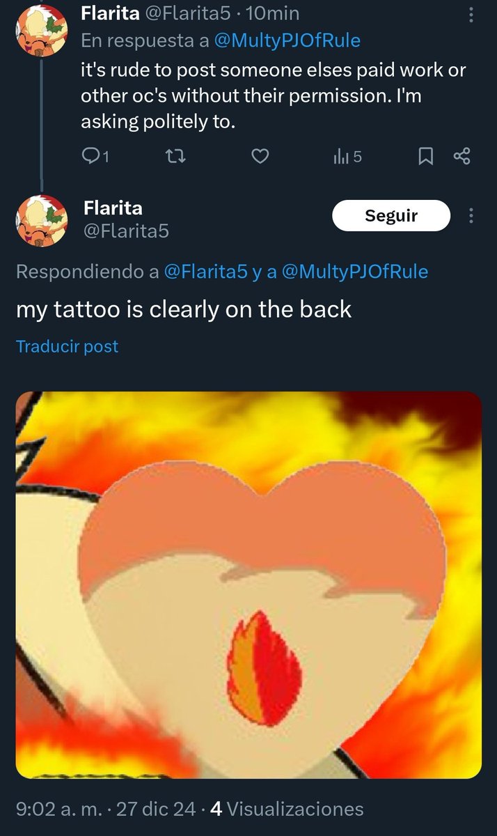 MultyPJOfRule's tweet photo. Hola, vengo para avisar que el ultimo post fue borrado debido a una persona que me lo pidió hacerlo, debdido a que dice que el es el creador de dicho "Oc" solo epor tener el tatuaje en su espalda y como no quiero problemas decidi hacerle caso  de igual manera... https://t.co/3eeuFLjLj8