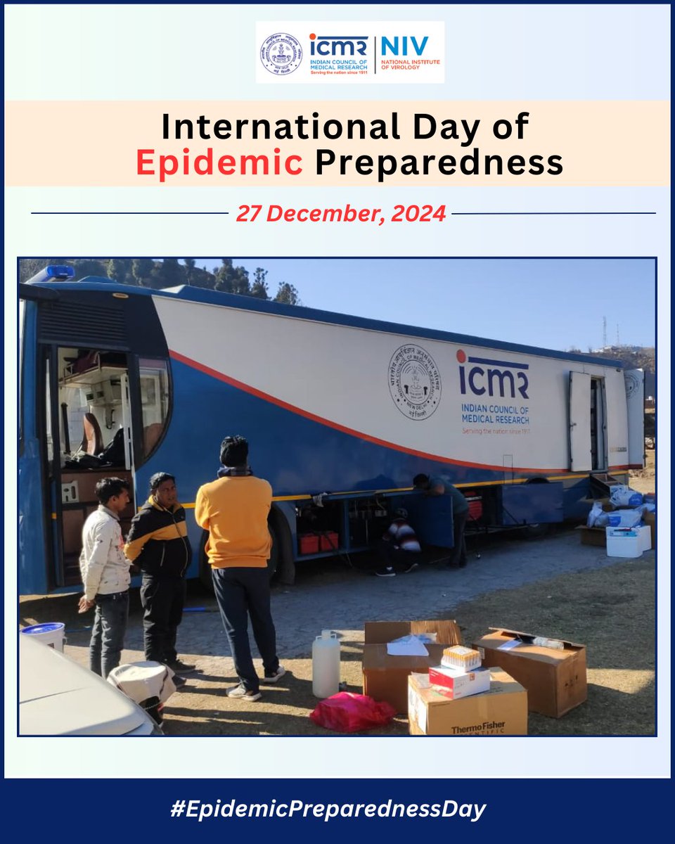 icmr_niv's tweet photo. @ICMR_NIV continues its #epidemic #preparedness efforts to improve #outbreak #response by #virus #research #prioritisation for developing #capacities and #capabilities of #collaborators of zonal virology institutes in Bengaluru, Jabalpur, Dibrugarh and Jammu. @ICMRDELHI #PMABHIM https://t.co/e0F1L57nAC
