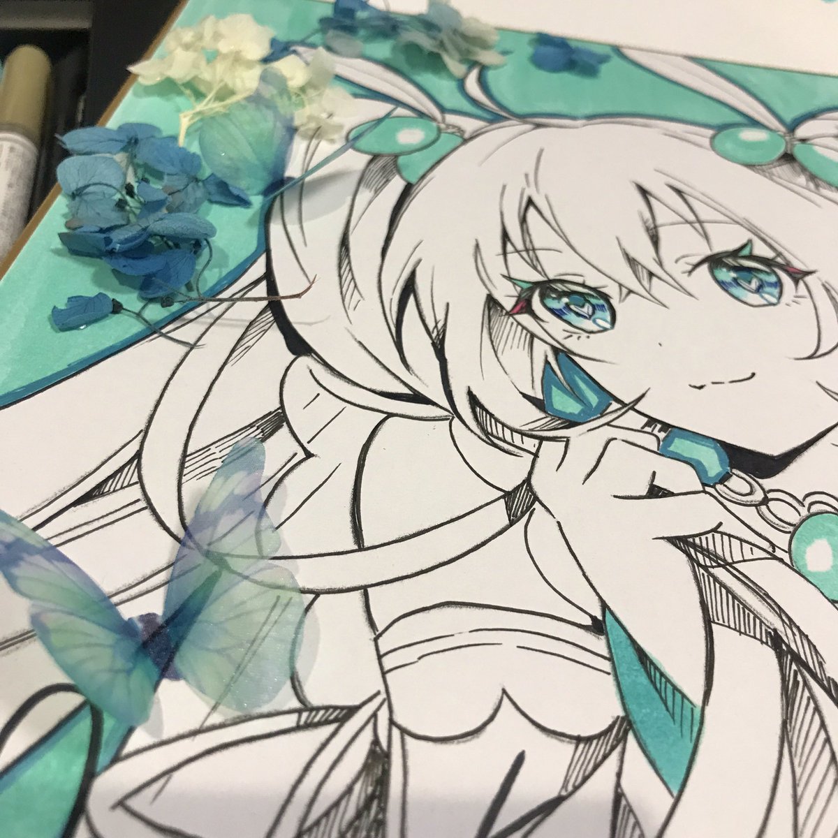 「これ持って帰るの大変そうな色紙作ってしまった、、、。 」|蝶夜のイラスト