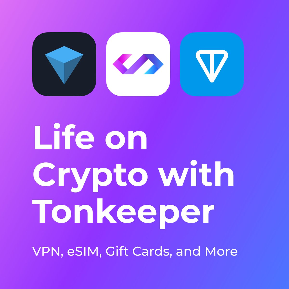 🎅 Holiday Deals with Tonkeeper!

Your Tonkeeper wallet isn’t just for holding crypto—it’s your go-to hub for tools and services that fit into everyday life. 🌍

Top up an eSIM, secure your connection with a VPN, or grab last-minute gift cards, all in a few taps.

Tonkeeper is