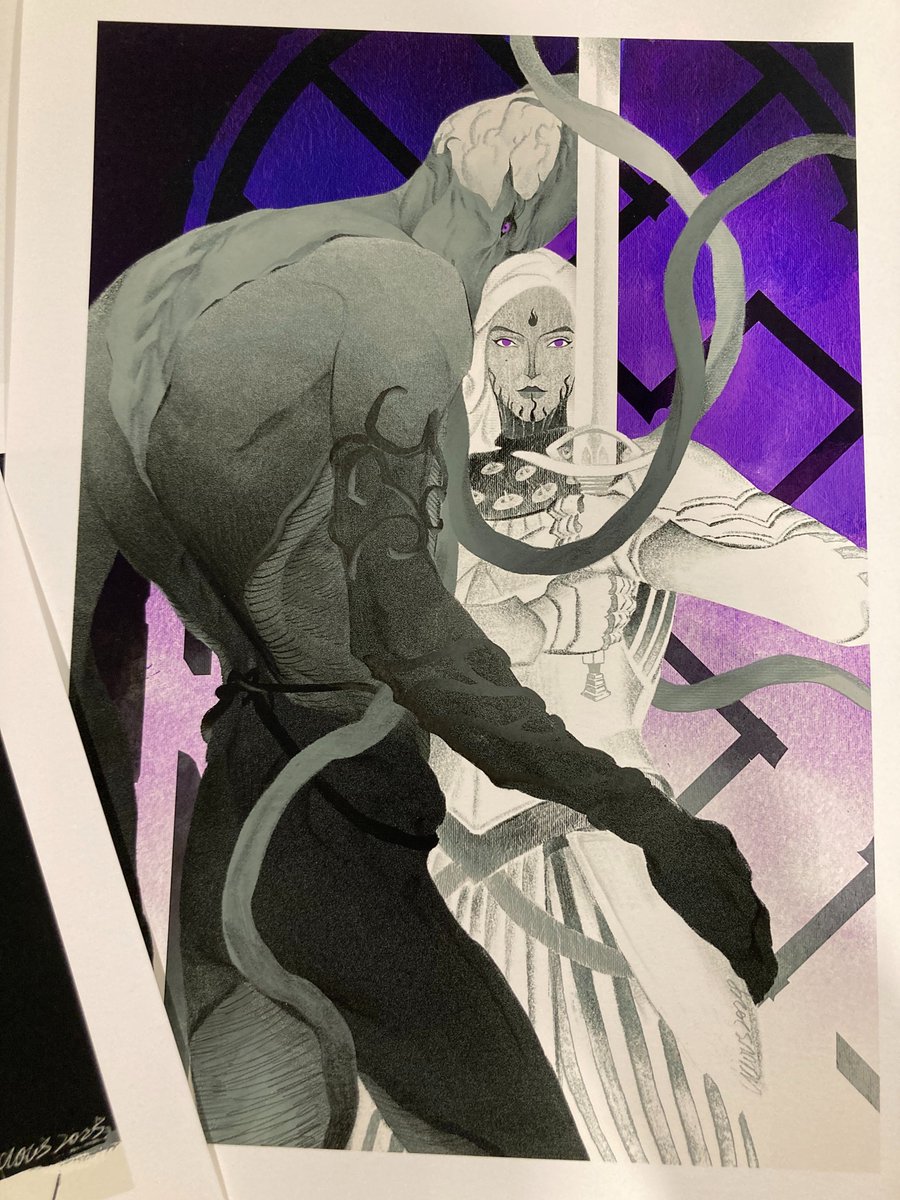 _HuHooWho's tweet photo. Aaahhhhhh, a gift from @VIG_ROUS , printed copys of the works I commissioned😍
I'd drown in that purple.
#theemperor #Zevlor #EmetSelch https://t.co/bW2rvtJaBb