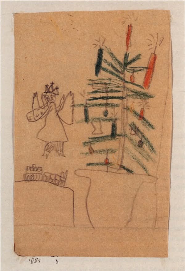 Paul Klee Albero di Natale con Gesù Bambino e treno. 1884 Paul Klee aveva 5 anni.