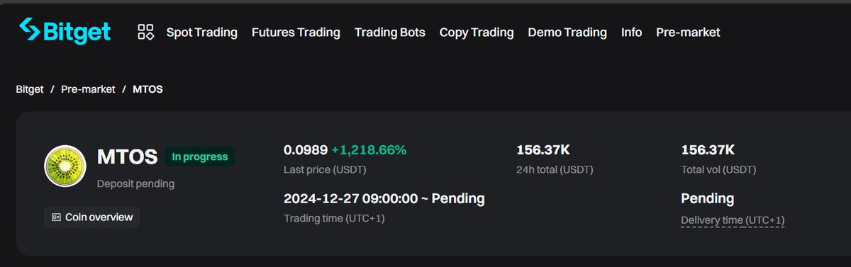 KRYPTTOPIA's tweet image. Premarket trading is an innovative concept that is here to stay. I first came across it on @bitgetglobal , since then i have been keeping up with the CEX to stay ahead via their premarket platform

#MTOSlistBitget