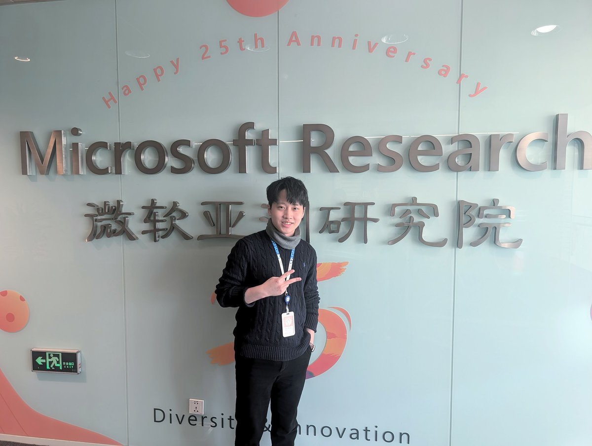 danielshkao's tweet photo. Today is my last day as an intern at Microsoft Research Asia. I am incredibly grateful for the opportunity to learn and grow alongside my mentor Dr. Xiao Li and talented colleagues. Thank you all for your support, guidance, and inspiration throughout this journey. https://t.co/NRkVjEvBS2