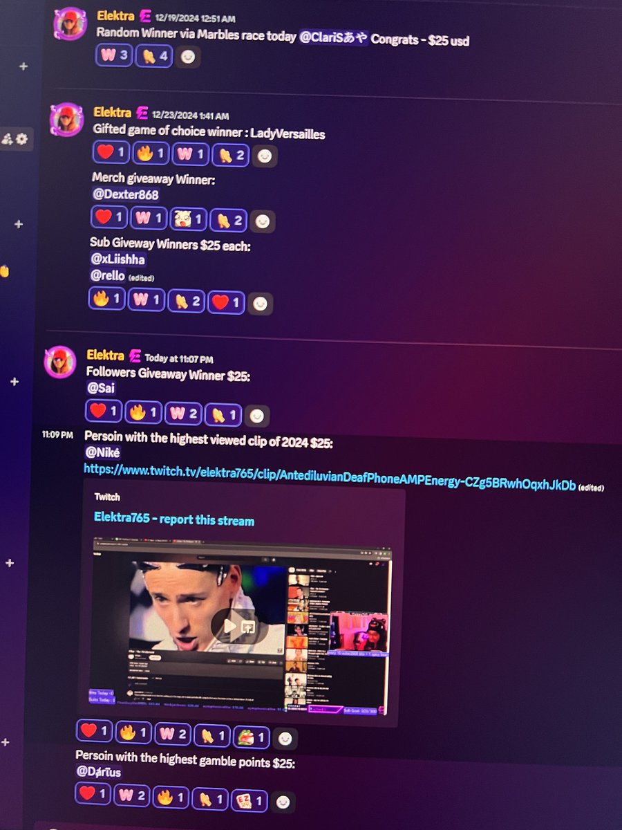 Congrats to all the giveaway winners!! Thank you guys for an amazing 2024 with streaming. Cant wait for for 2025 🥳