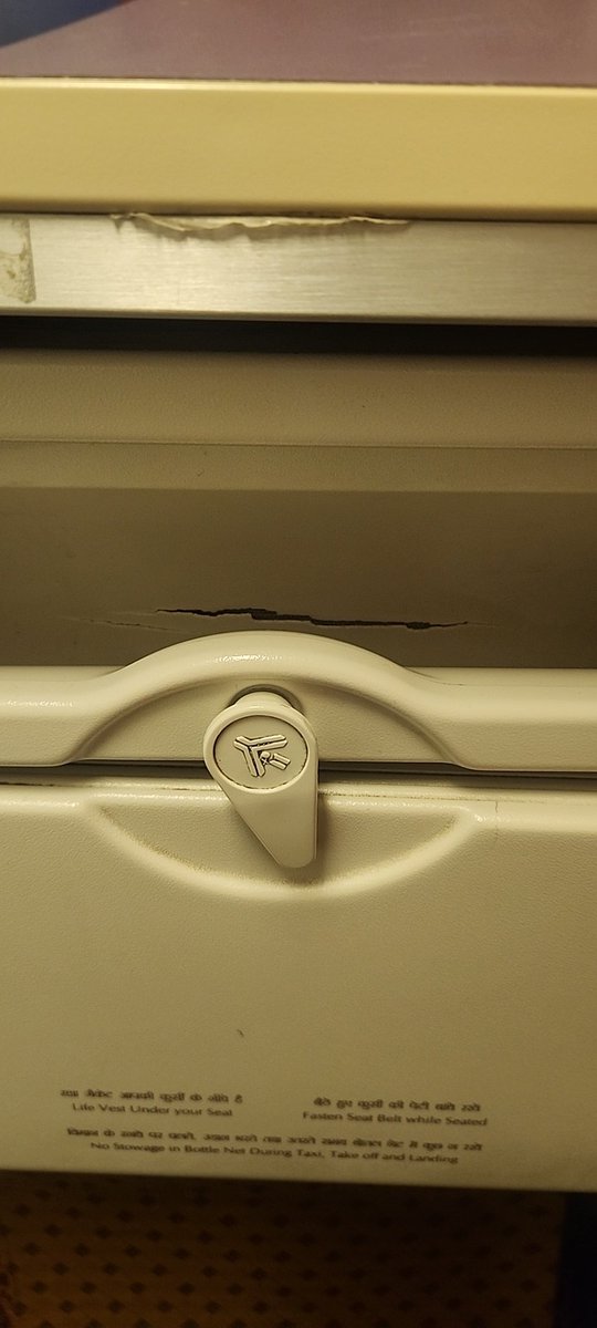 Sinnings9's tweet photo. Travelling AI816, Mum- Del via Air India...Pathetic plight of the aircraft...changed seats twice...but still broken seats....non functional displays and no alternates available..Tata's....you are disappointing your loyal base #AirIndia #AI816 #NoelTata https://t.co/FhXR7F4G6e