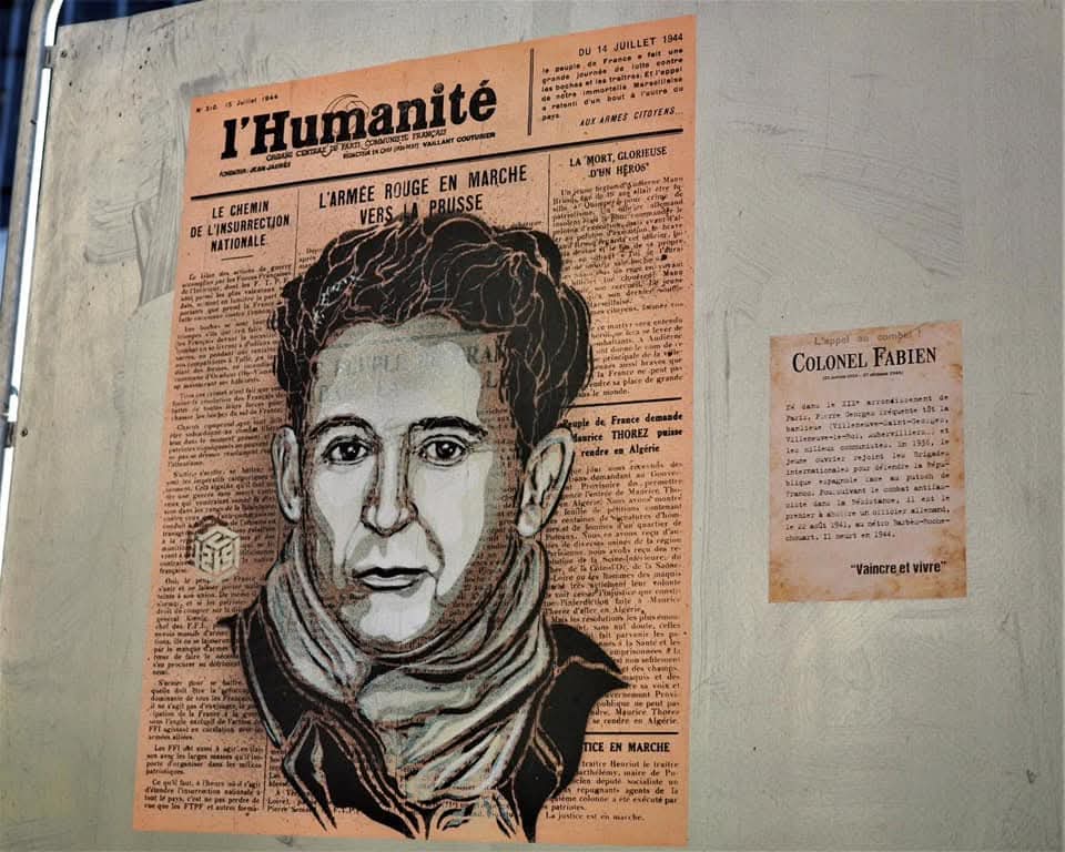 27 décembre 1944, mort de Pierre George, dit Colonel Fabien. Premier résistant à tuer un officier allemand à la station Barbès-Rochechouart, il donna son nom à une place à cheval entre #paris10 et #paris19 sur laquelle on trouve le siège du <a href="/PCF/">PCF</a>, construit par Oscar Niemeyer.