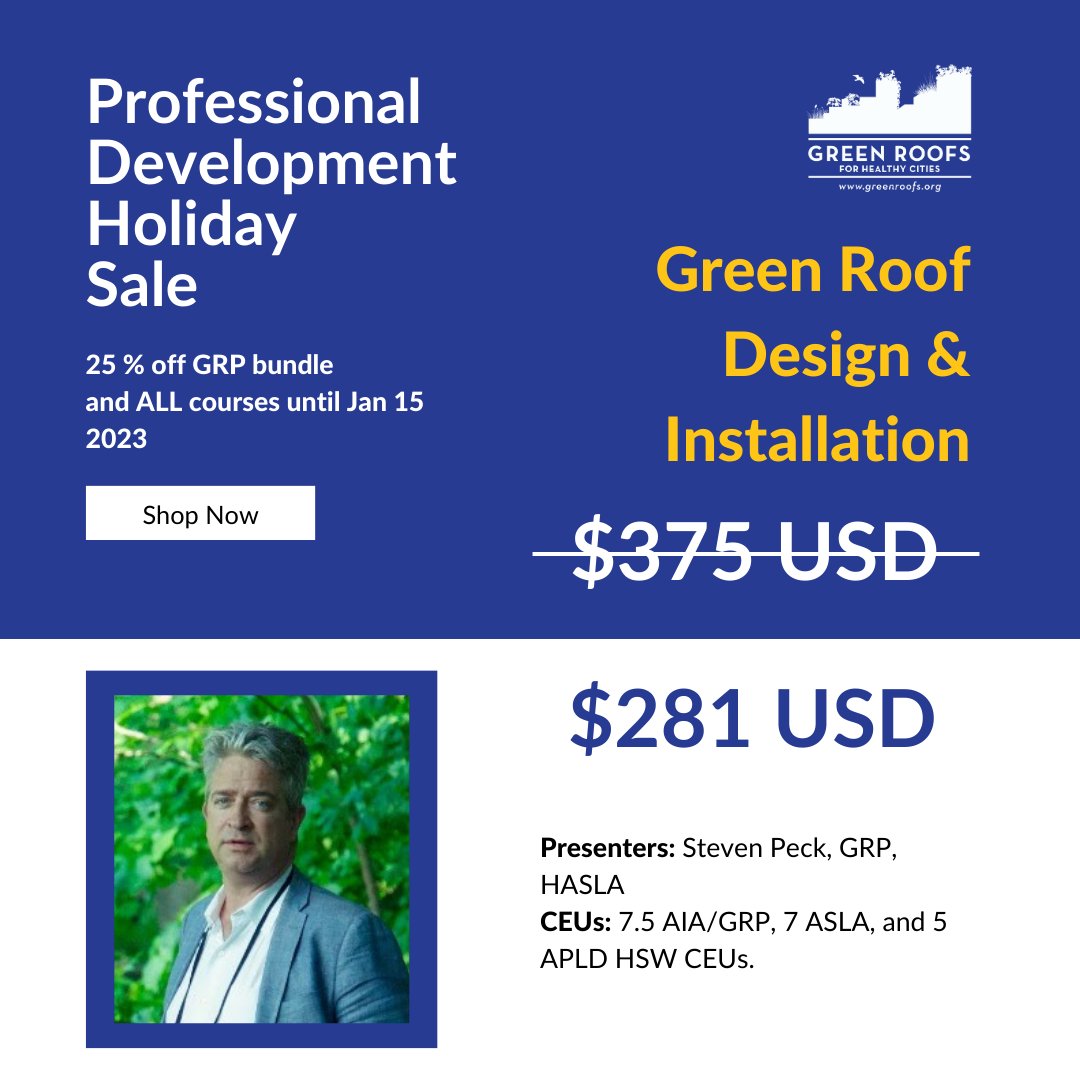 This course will provide you with the latest information on green roof benefits, technical standards, product innovations, and design and installation best practice.

Learn more here, and to see the rest of our courses offered. livingarchitectureacademy.com/p/green-roof-d…