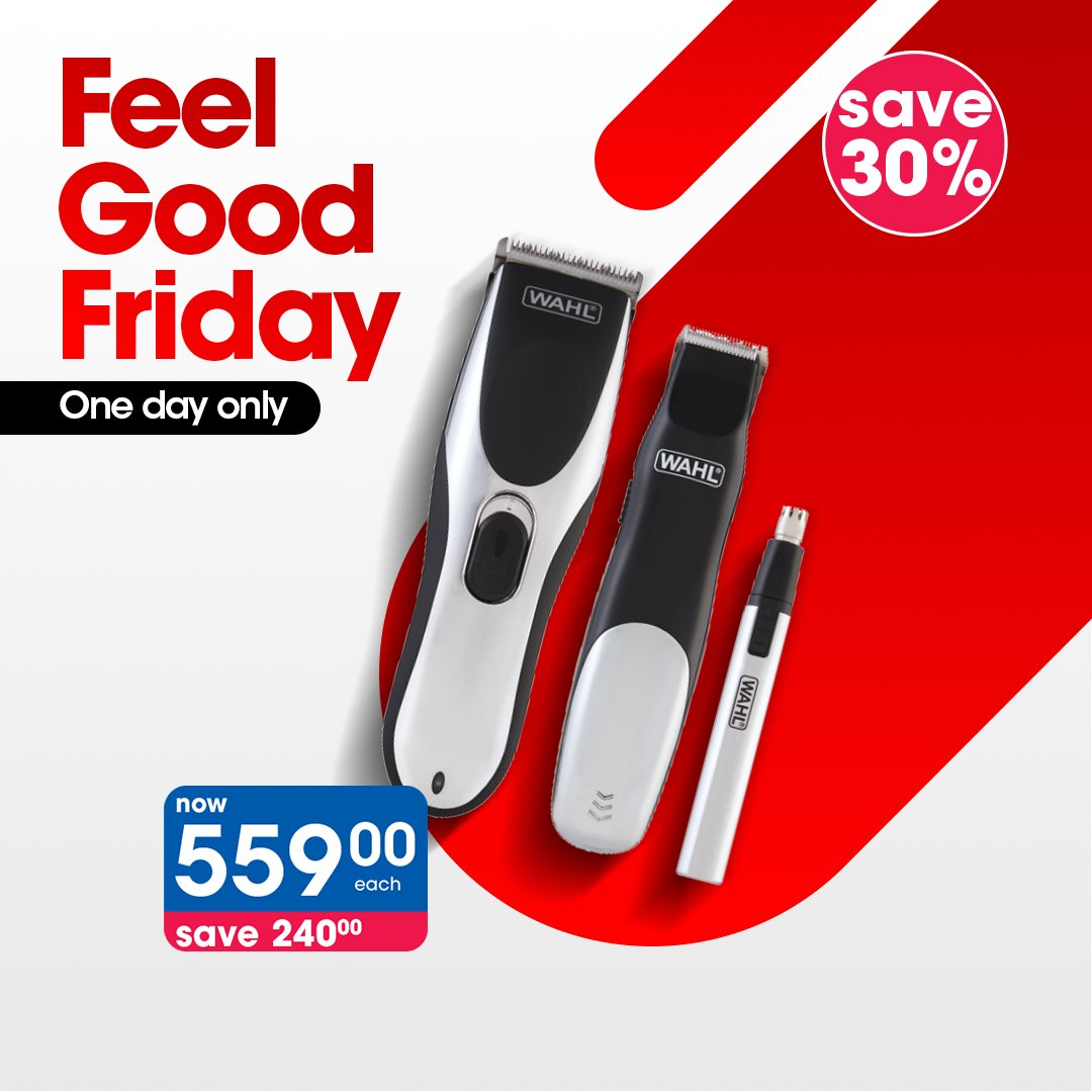 Clicks_SA's tweet photo. πβοΈ Achieve the perfect cut at home with the Wahl Cordless Groom Pro Clipper. Complete with 23 pieces and a compact trimmer, itβs grooming made easy.
Save 30% on Wahl Groom Pro at Clicks ποΈπ https://t.co/j4MoG6ll4O
#Clicks #Wahl #GroomingMadeSimple https://t.co/RsvYwzwalb