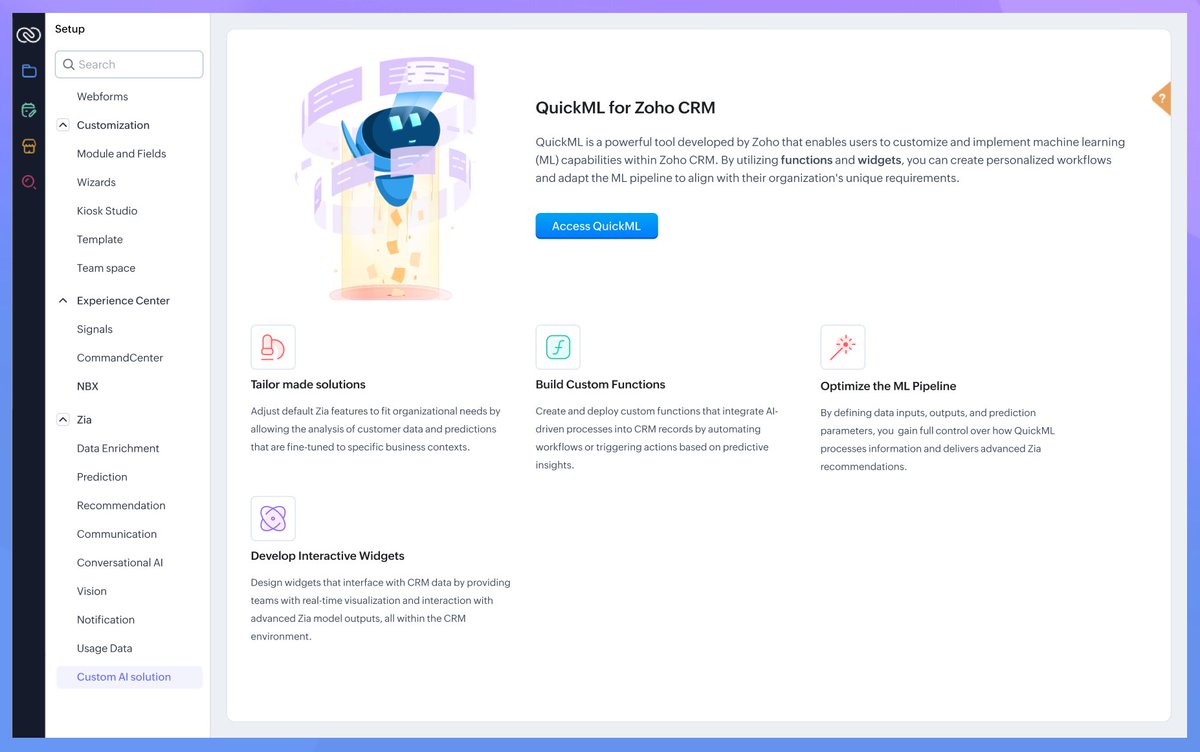 zalmib's tweet image. Build custom #AI solutions with #ZohoCatalyst’s #QuickML capabilities in CRM
zurl.co/RXYZQ
#ZohoOne #ZohoCRM #CRM
Contact us for more to get a free no obligation trial #elxee
Set up a call: zurl.co/wVykn