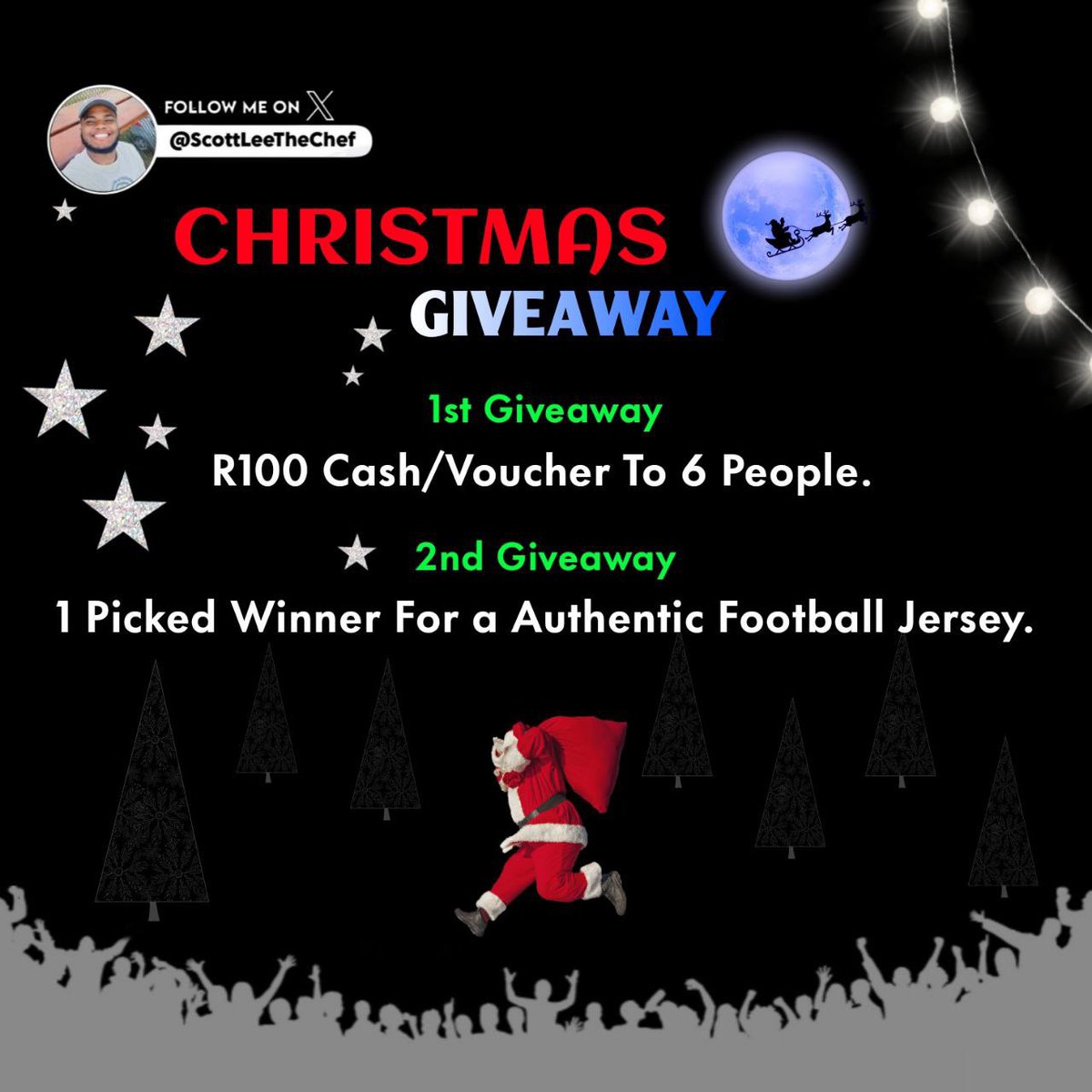 ScottLeeTheChef's tweet photo. 🎁 CHRISTMAS GIVEAWAY 🎁

🪄 Like &amp; Retweet My Pinned Post.
🪄 Send Screenshots In The Comments, Also Like &amp; Retweet This Post.

🎁 6 Picked Winners For The Will Be Announced Tonight @ 20:30.

🎽 Football Jersey Winner Will Be Announced Tomorrow @ 11:30.

👨🏽‍🍳. https://t.co/ITge0tAMxu