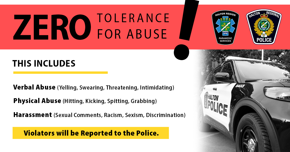 RegionofHalton's tweet image. Paramedics face violence and aggression daily while delivering life-saving care. #HaltonON paramedics require a safe work environment—abuse, whether physical or verbal, is #NotPartOfTheJob and is not tolerated. 

Learn more about our highly skilled team: halton.ca/paramedics