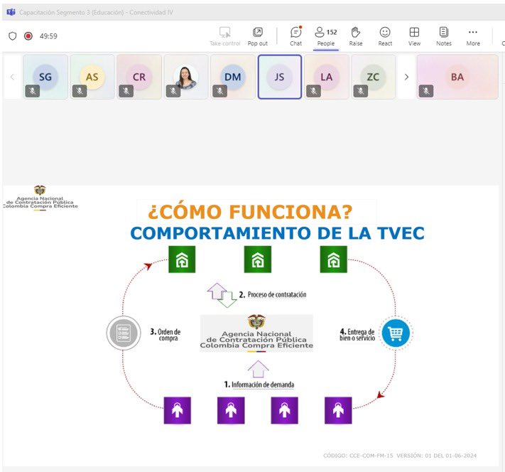 GobDigitalCO's tweet image. ⏰📚 #AEstaHora, junto a @Colombiacompra, capacitamos a más de 30 Secretarías de Educación en el uso del AMP Conectividad IV - Segmento 3 🚀, exclusivo para el Ministerio de Educación y sus secretarías. 💻🤝 #TransformaciónDigital #EducaciónConectada