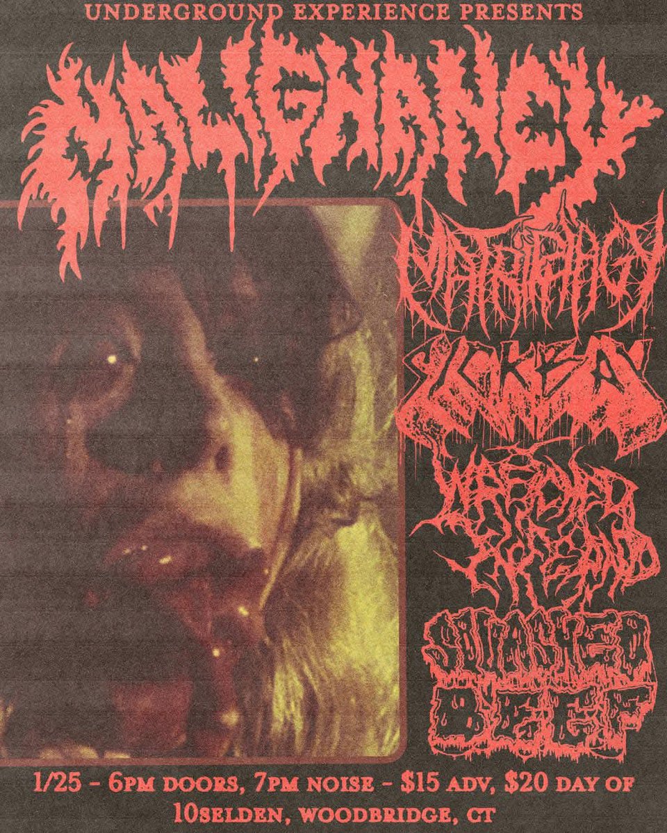 MALIGNANCY (@staymalignant) on Twitter photo First slam of the year for <a href="/StayMalignant/">MALIGNANCY</a> 01/25 <a href="/10selden/">@10selden</a> in Woodbridge CT with Matriphasy <a href="/sickbaymetal/">sickbay</a> <a href="/WRETCHEDINFERN0/">Wretched Inferno</a> and <a href="/squashedbeefct/">SQUASHED BEEF</a> #deathmetal #grind #slam #nydm #apizza First slam of the year for <a href="/StayMalignant/">MALIGNANCY</a> 01/25 <a href="/10selden/">@10selden</a> in Woodbridge CT with Matriphasy <a href="/sickbaymetal/">sickbay</a> <a href="/WRETCHEDINFERN0/">Wretched Inferno</a> and <a href="/squashedbeefct/">SQUASHED BEEF</a> #deathmetal #grind #slam #nydm #apizza