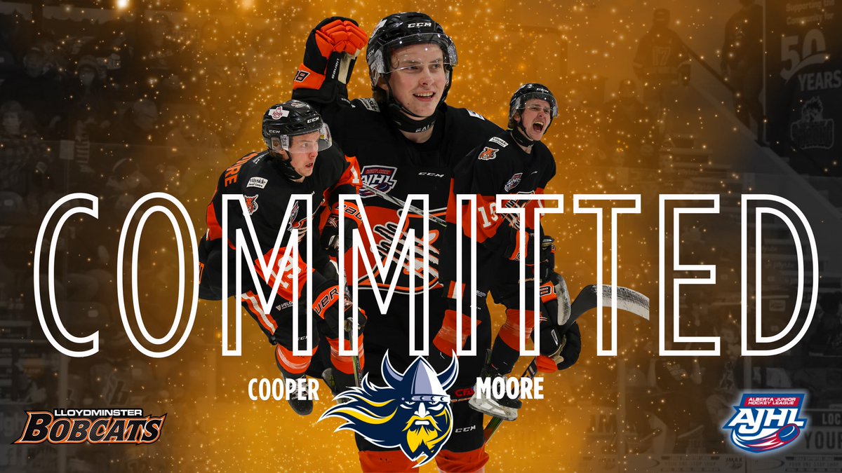 LloydBobcats's tweet photo. ALERT –> The Lloydminster Bobcats of the AJHL are proud to announce forward Cooper Moore has committed to the Augustana University Vikings NCAA Division I. 
.
Full read: https://t.co/EhJw6jLSY5
.
#BorderCityBuilt https://t.co/v6e5ZAKmK7