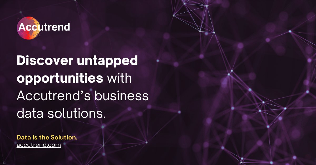 accutrend's tweet photo. Discover untapped opportunities with Accutrend's business data solutions.

Data is the Solution. Learn more by connecting with Accutrend. 
#Accutrend #Data #BusinessSolutions https://t.co/7RbKqqhuog