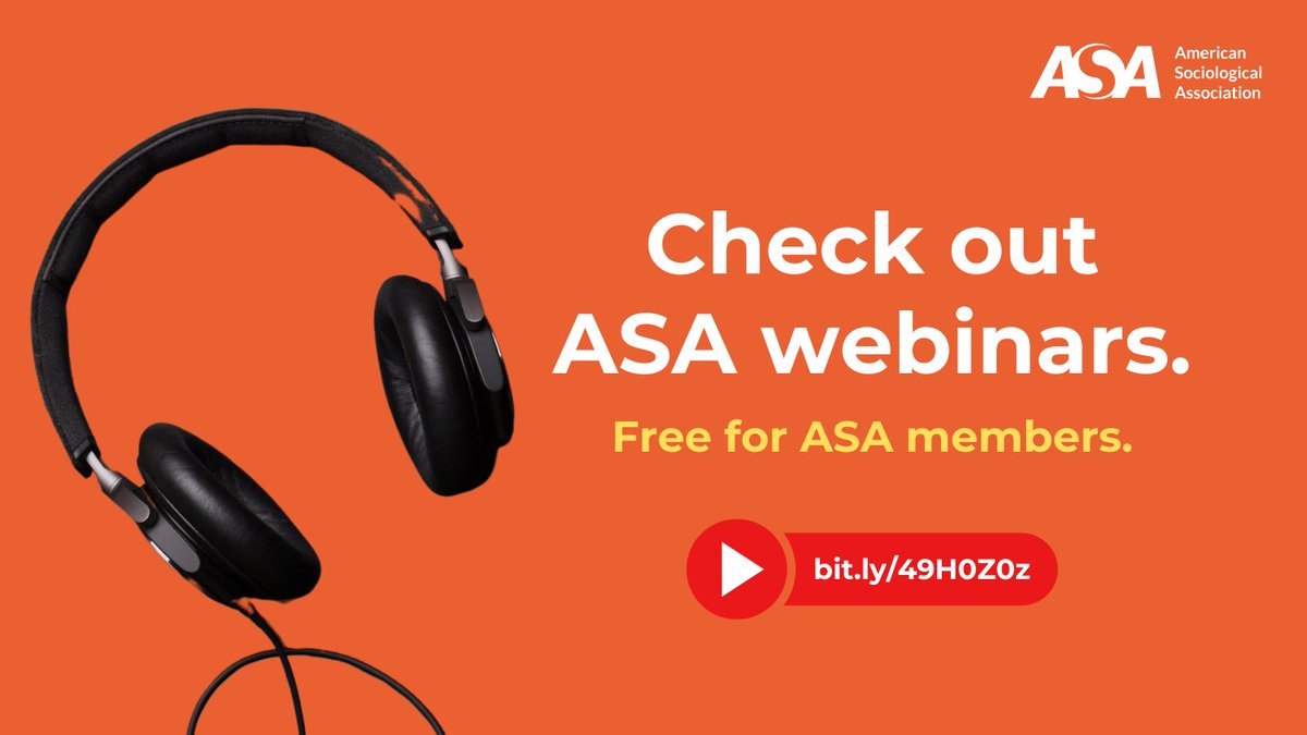 Treat yourself! Slip on those headphones &amp; enjoy a selection from ASA’s webinar library—free for members! Curious about AI in the classroom? Watch Challenges &amp; Opportunities: Teaching Sociology in the Age of Artificial Intelligence: bit.ly/49H0Z0z.