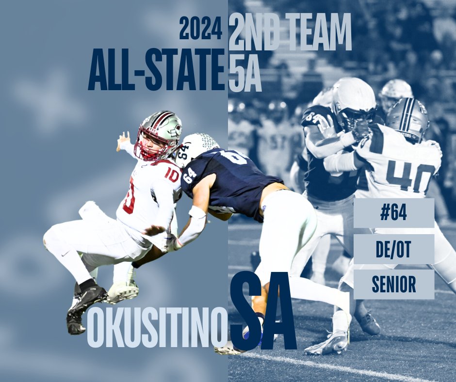 🎉 Congrats to Senior Okusitino Sa (#64 DE/OT) for earning All-State 2nd Team honors! 💪 A dominant force on both sides of the ball, Okusitino’s strength and leadership were key to the Wildcats’ success.  🐾 #WildcatsPride #AllState #GoWildcats