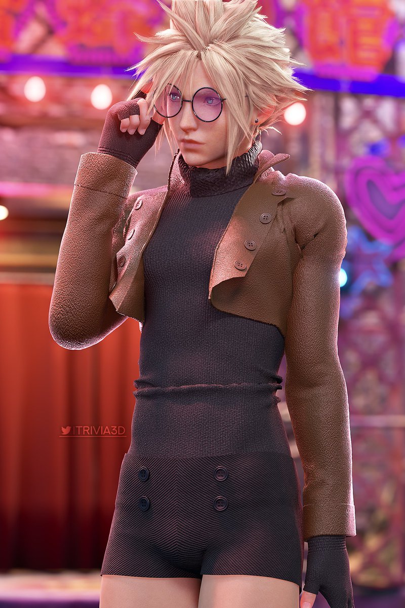 Trivia3D's tweet photo. Night Out ☁️✨
#FF7R #cloudstrife https://t.co/mD7mNlkOIH