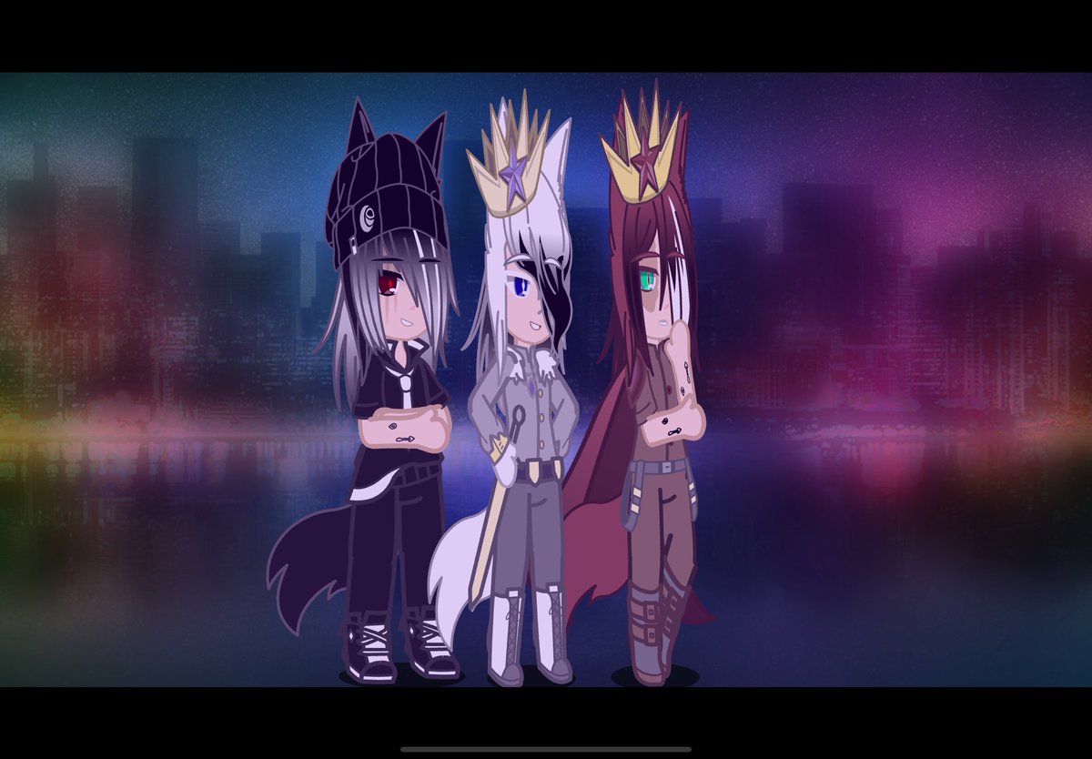 WhoKnowsYinYang's tweet photo. Triplets in Gacha club https://t.co/xpSIkrfJEU