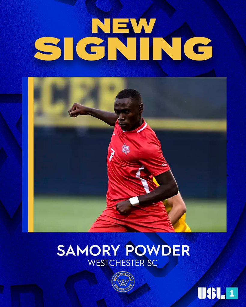 USL League One (@uslleagueone) on Twitter photo The 2022 <a href="/USLLeagueTwo/">USL League Two</a> Player of the Year has inked his ๐๐๐ง๐จ๐ฉ ๐ฅ๐ง๐ค๐๐๐จ๐จ๐๐ค๐ฃ๐๐ก ๐๐ค๐ฃ๐ฉ๐ง๐๐๐ฉ! ๐
<a href="/westchestersc/">Westchester Soccer Club</a> have signed <a href="/spowder01/">Samory Powder</a> to their inaugural roster!
โ๏ธ bit.ly/408tWiW The 2022 <a href="/USLLeagueTwo/">USL League Two</a> Player of the Year has inked his ๐๐๐ง๐จ๐ฉ ๐ฅ๐ง๐ค๐๐๐จ๐จ๐๐ค๐ฃ๐๐ก ๐๐ค๐ฃ๐ฉ๐ง๐๐๐ฉ! ๐
<a href="/westchestersc/">Westchester Soccer Club</a> have signed <a href="/spowder01/">Samory Powder</a> to their inaugural roster!
โ๏ธ bit.ly/408tWiW